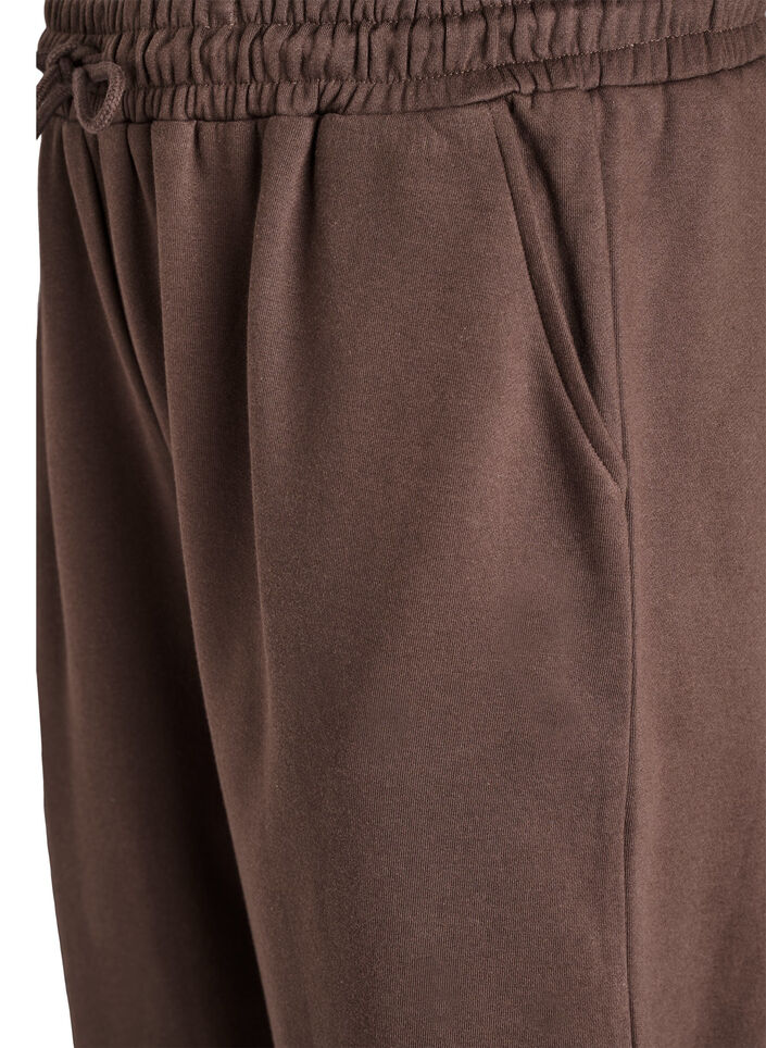 High-waist joggingbroek met zakken, Bruin, Packshot image number 2