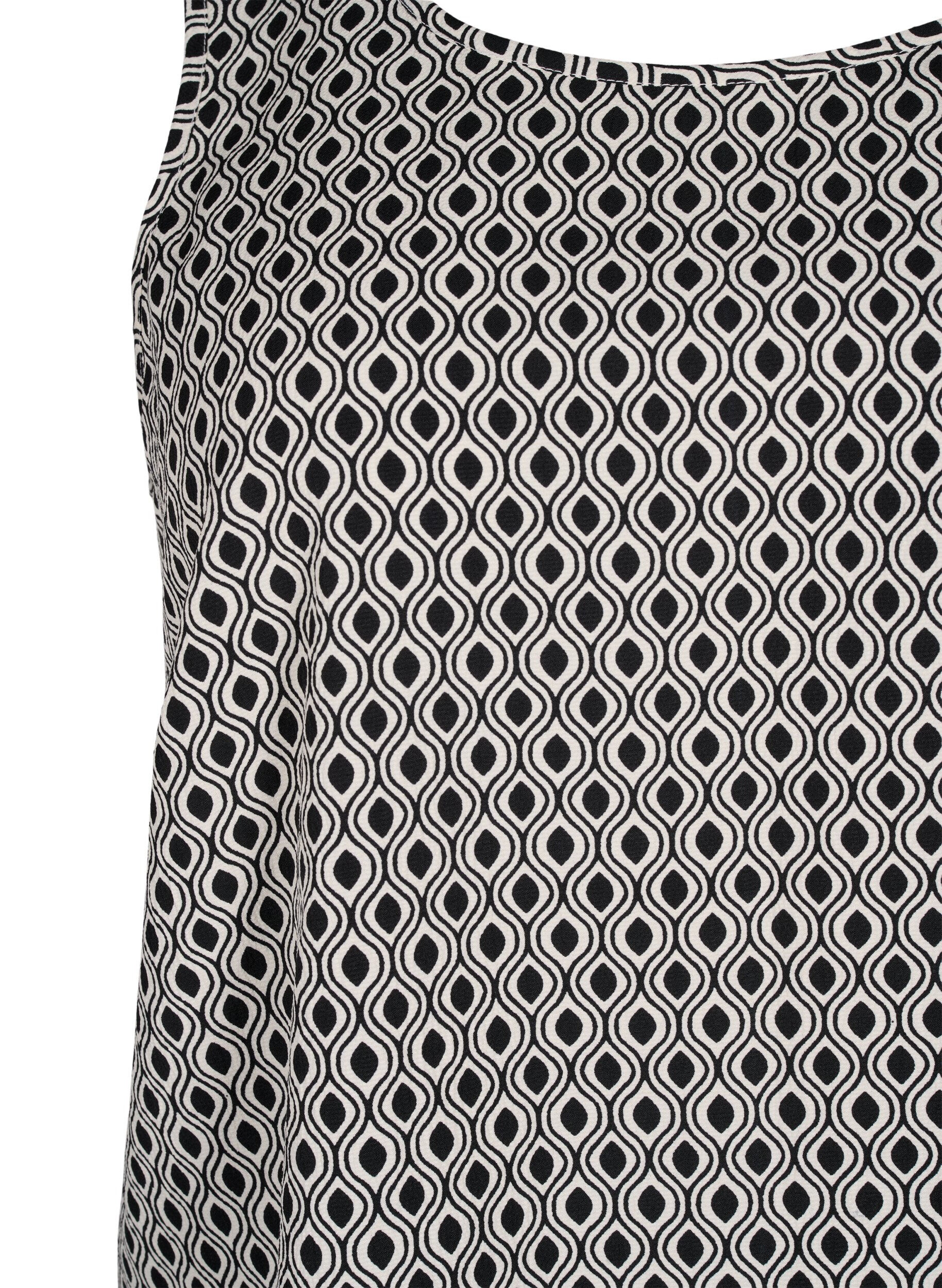 ZizziFlash - Mouwloze top met print, Zwart, Packshot image number 2