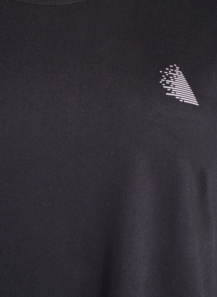 T-shirt de sport couleur unie, Noir, Packshot image number 2
