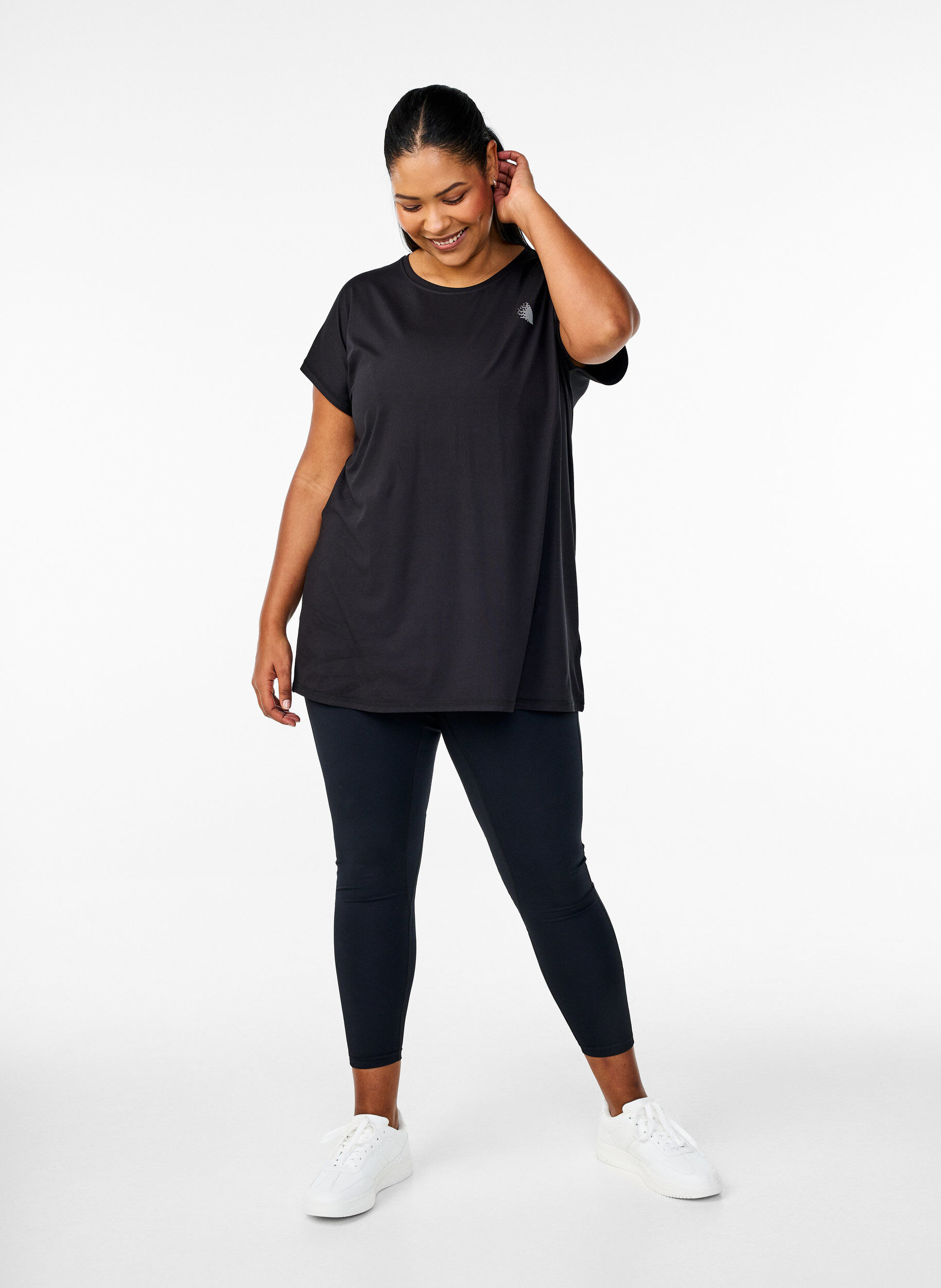 ZizziT-shirt long de sport, Noir, Model image number 1