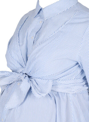 Robe chemise de grossesse en coton, Blue Stripe, Packshot image number 2