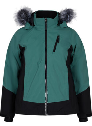 Veste de ski avec capuche détachable, Mallard Green Comb, Packshot image number 0
