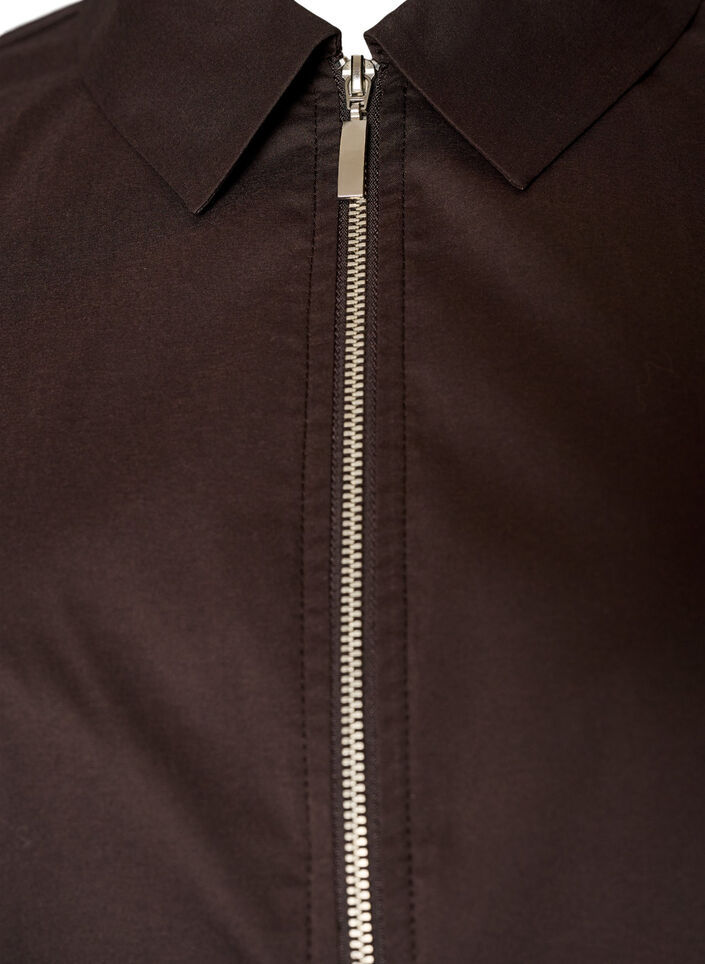 Kort overhemd met tweewegrits, Bruin, Packshot image number 2