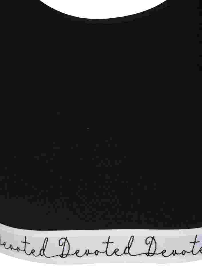 Soutien-gorge en coton à bretelles réglables, Black, Packshot image number 2