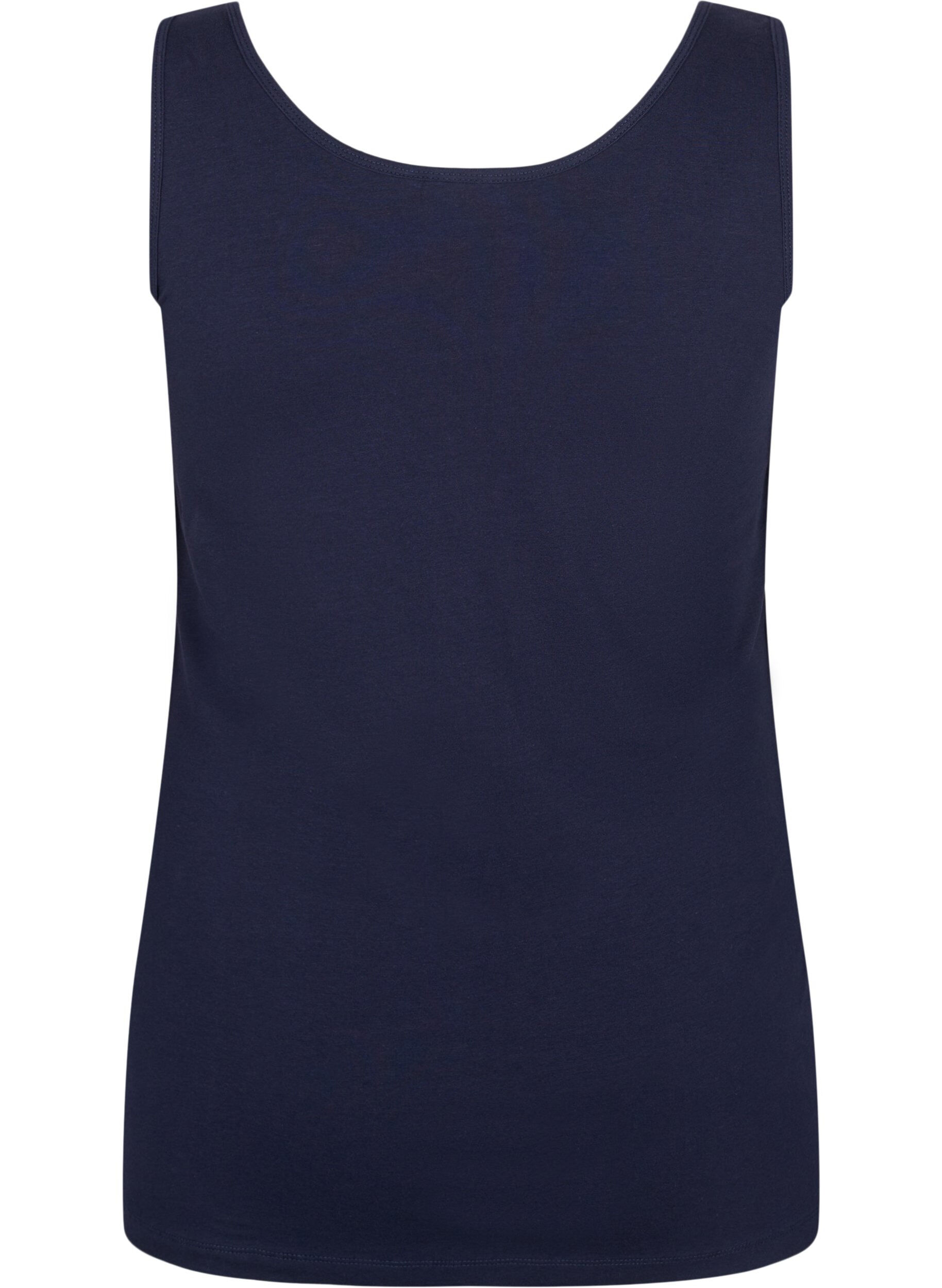 ZizziEffen basic top in katoen, Blauw, Packshot image number 1
