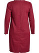 Jurk met strassteentjes en geschulpte randen, Donker Bordeaux, Packshot image number 1