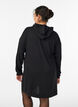 Robe sweat &agrave; capuche courte avec poche kangourou, Noir, Model image number 2