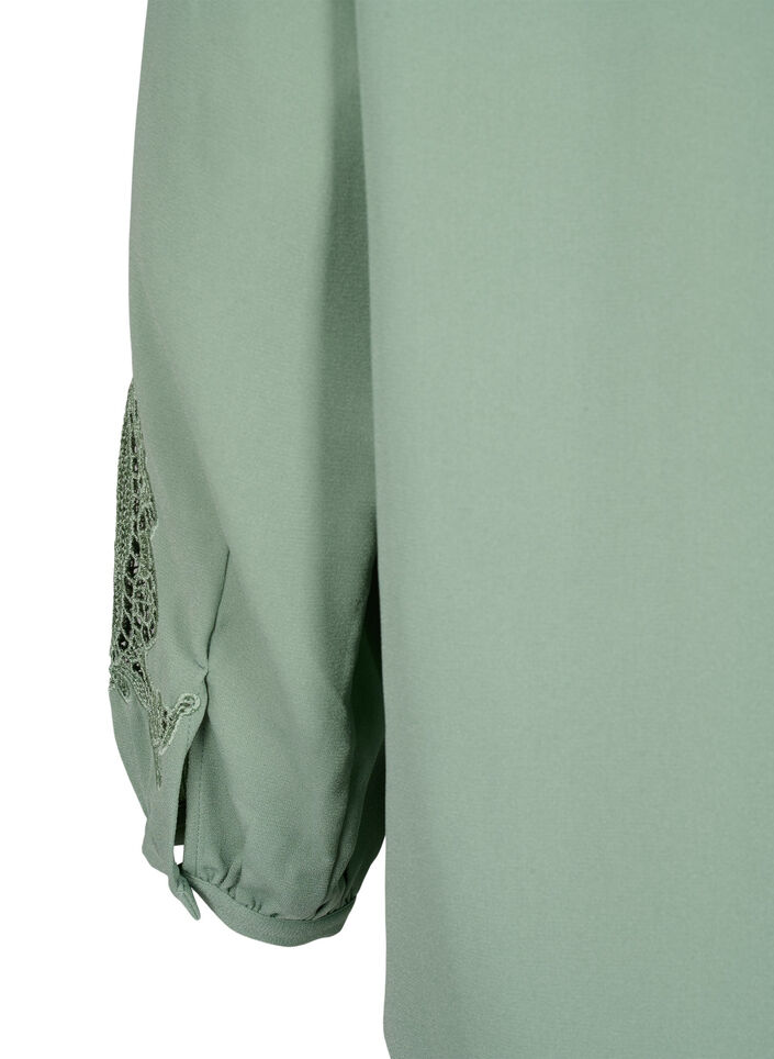 Blouse met lange mouwen en gehaakte details, Green Bay, Packshot image number 4