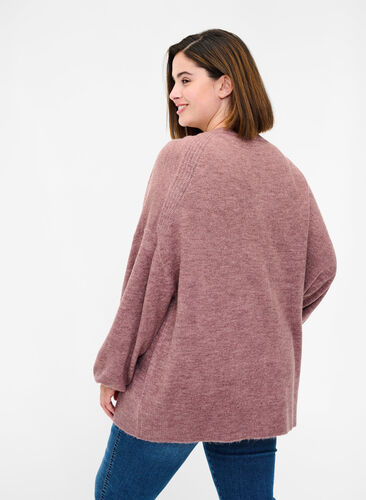Cardigan en tricot avec fermeture à bouton, Rose Taupe Mel., Model image number 1