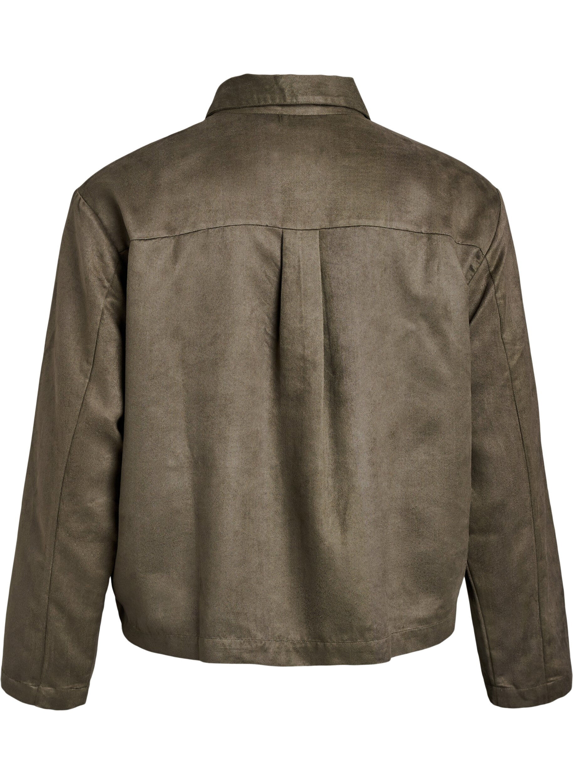 Zizzi Veste courte en su&eacute;dine avec poches, Vert, Packshot image number 1