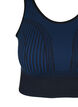 Naadloze sportbeha met strepen, Black w. Blue Depths, Packshot image number 2