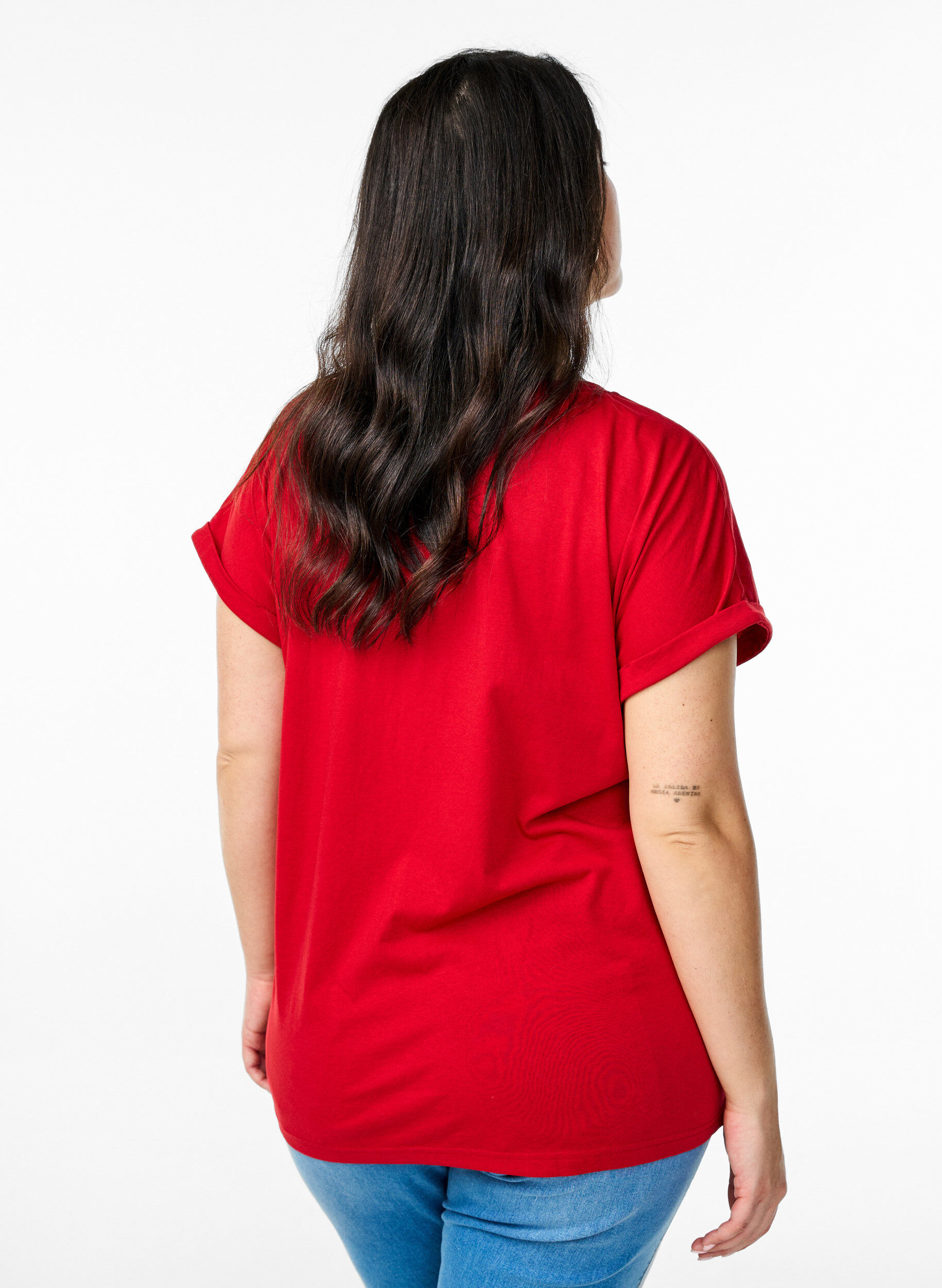 ZizziT-shirt &agrave; manches courtes en m&eacute;lange de coton, Rouge, Model image number 2