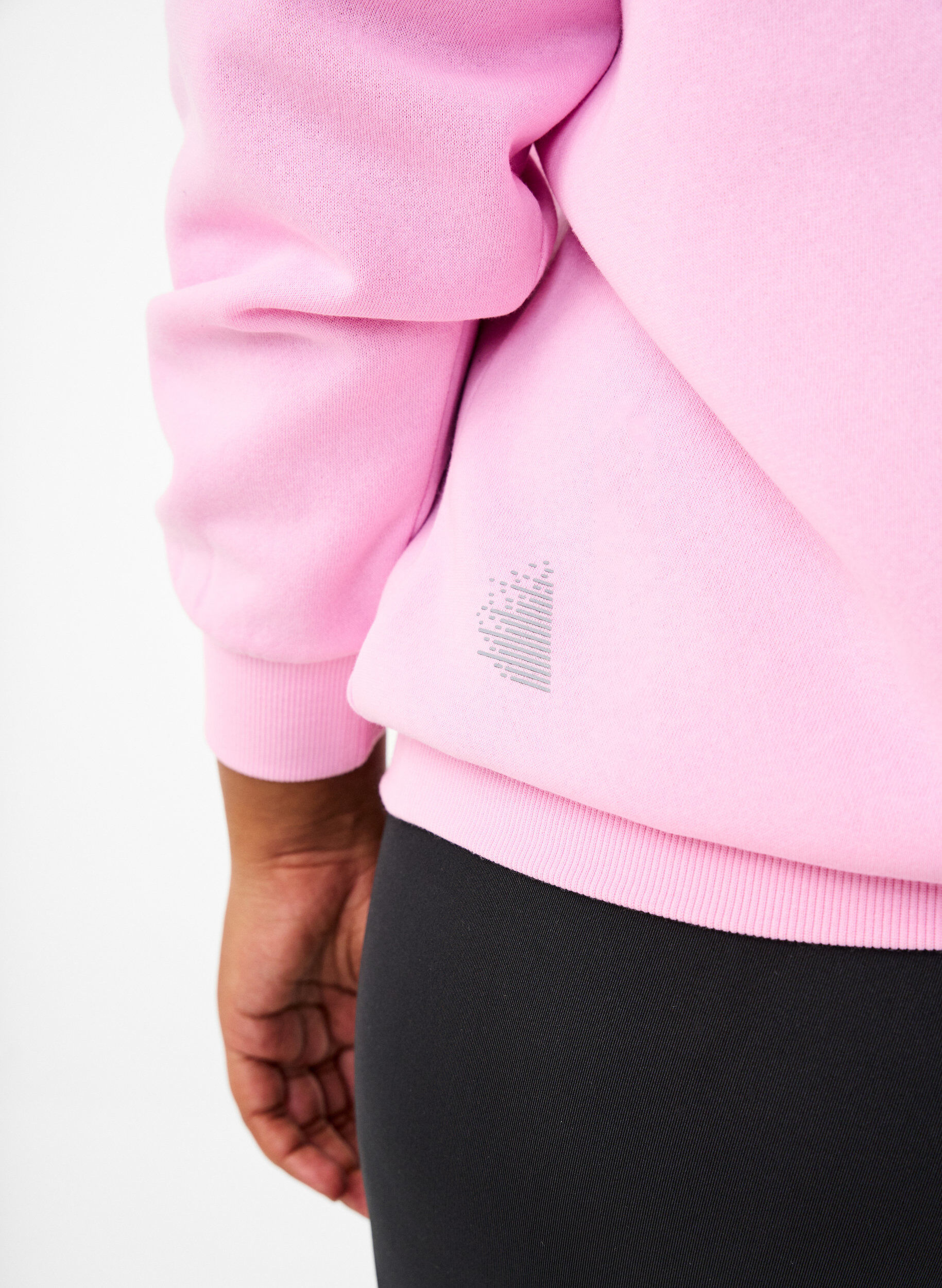 Zizzi Sweat-shirt avec texte en tissu-&eacute;ponge, Rose, Model image number 3