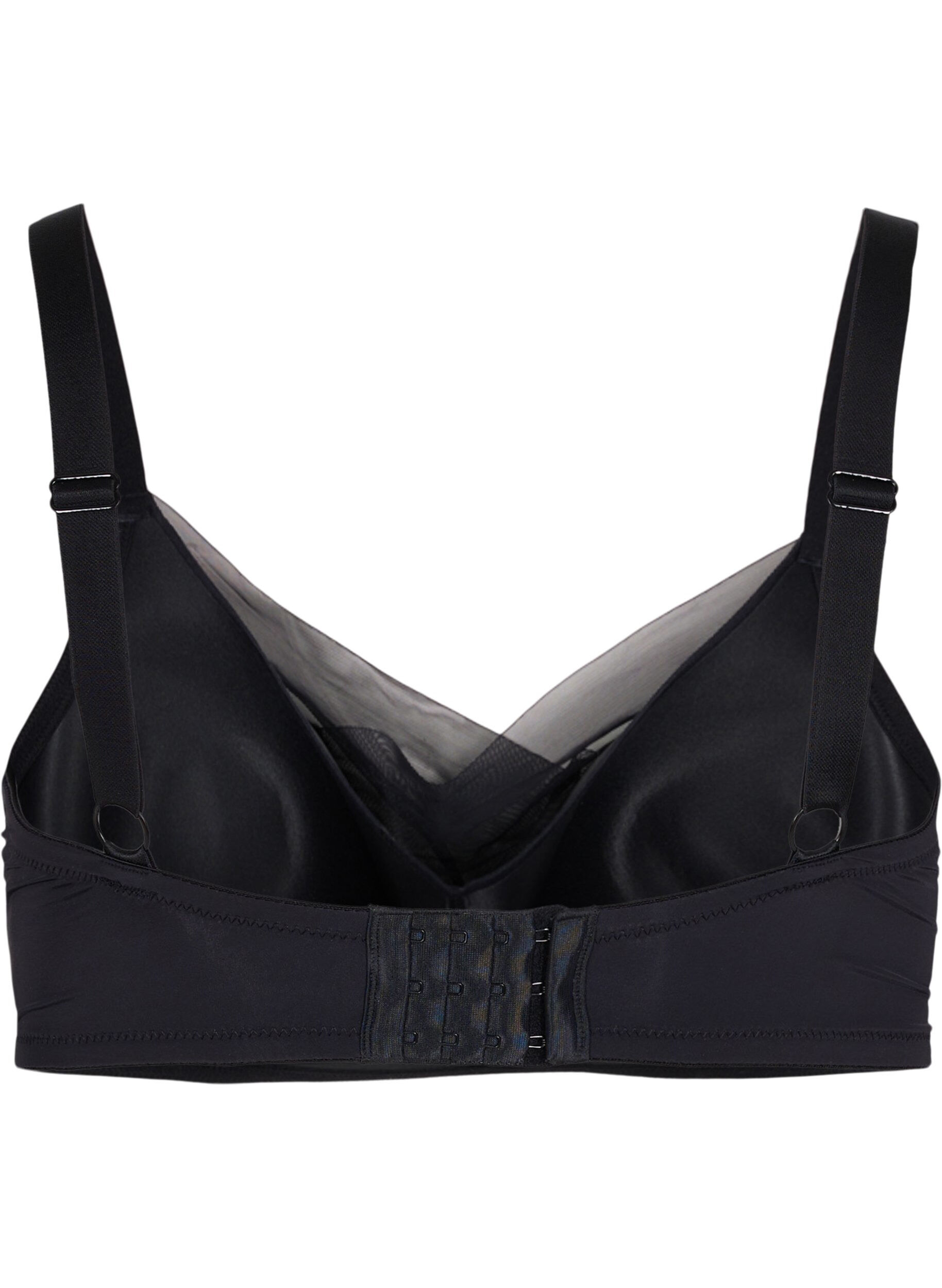 Zizzi Soutien-gorge avec maille et bonnets rembourr&eacute;s, Black, Packshot image number 1