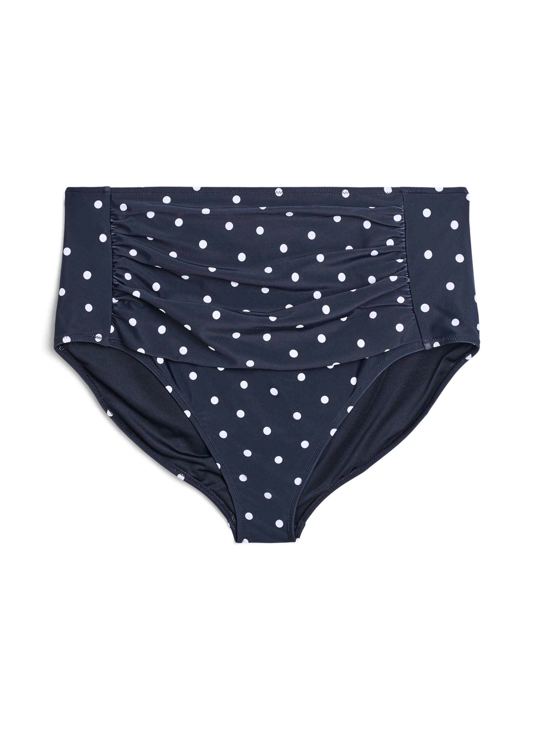 Culotte de bikini taille haute &agrave; pois