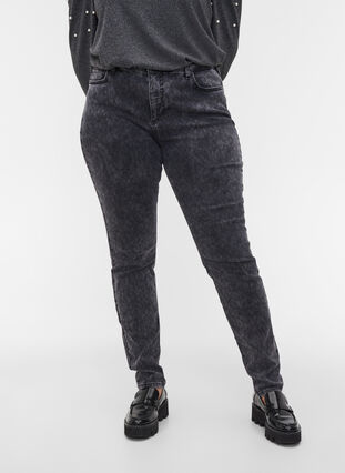Jean taille haute Amy, Grey Denim, Model image number 2