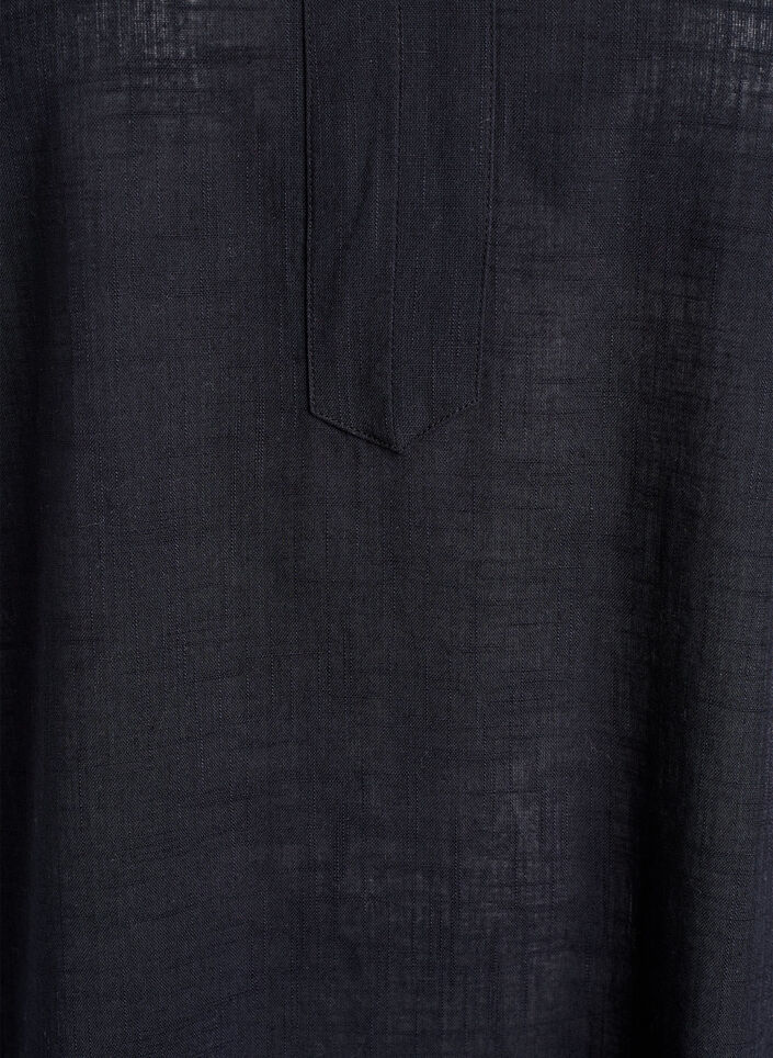 Katoenen tuniek met V-hals, Zwart, Packshot image number 2