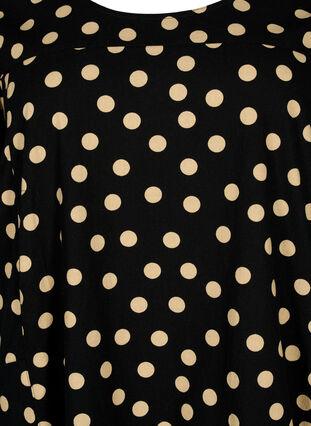 Bedrukte katoenen jurk met korte mouw, Black W. dot, Packshot image number 2