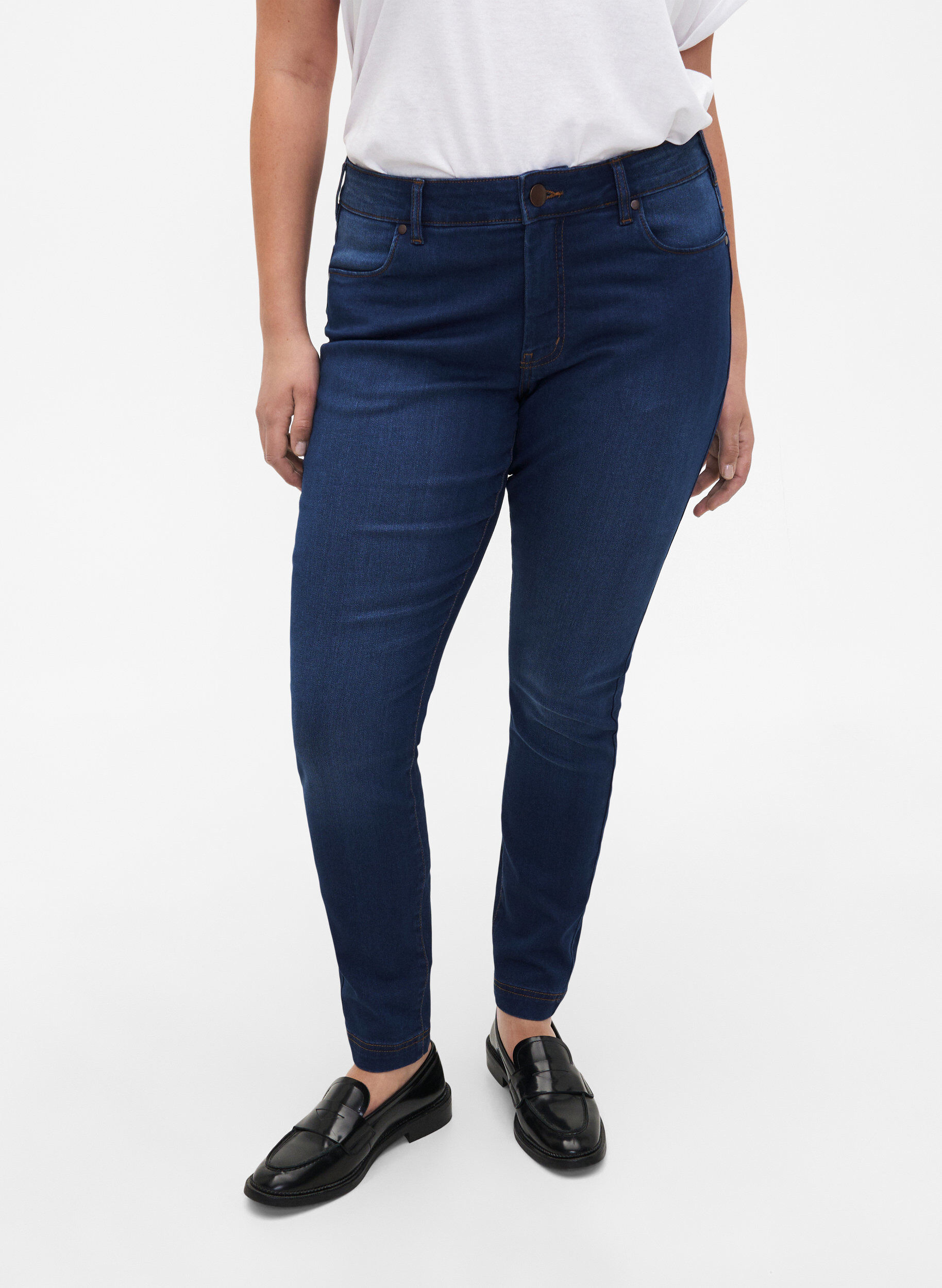 ZizziViona jeans met normale taille, Blauw, Model image number 2
