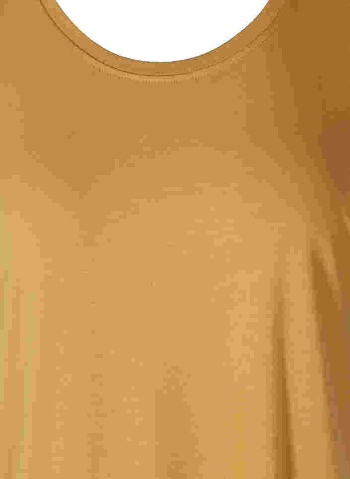 T-shirt in viscosemix met ronde hals, Honey Mustard , Packshot image number 2
