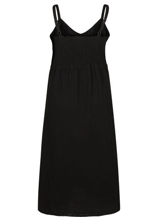 Maxi-jurk met smokwerk, Black, Packshot image number 1
