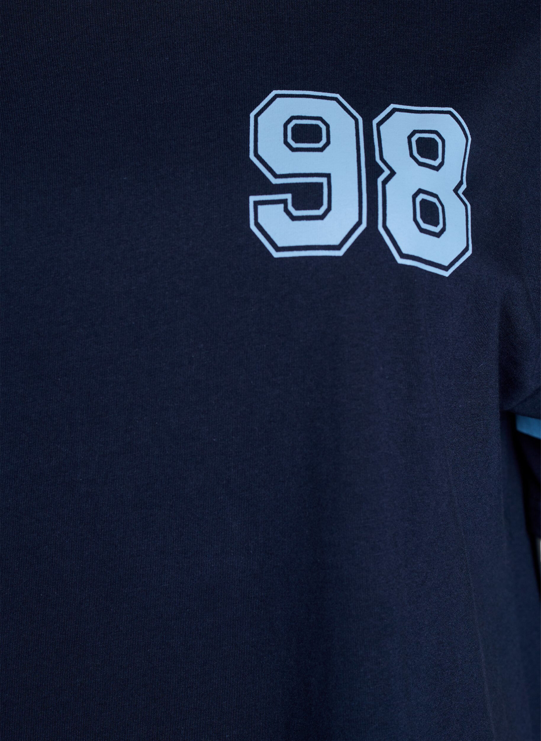 ZizziKort T-shirtjurkje met sportieve details, Blauw, Packshot image number 2