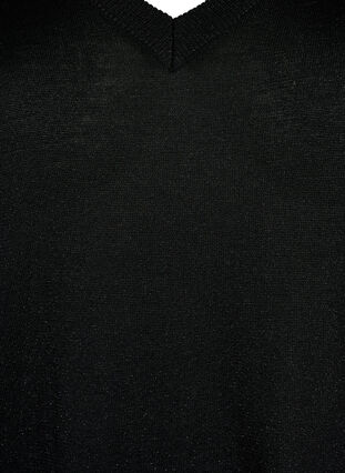 Robe en maille à paillettes en viscose avec des fentes, Black w. DTM Lurex, Packshot image number 2
