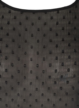 Blouse met lange mouwen, mesh en stippen, Black, Packshot image number 2
