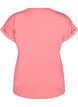 T-shirt met korte mouwen in een katoenmix, Roze, Packshot image number 1