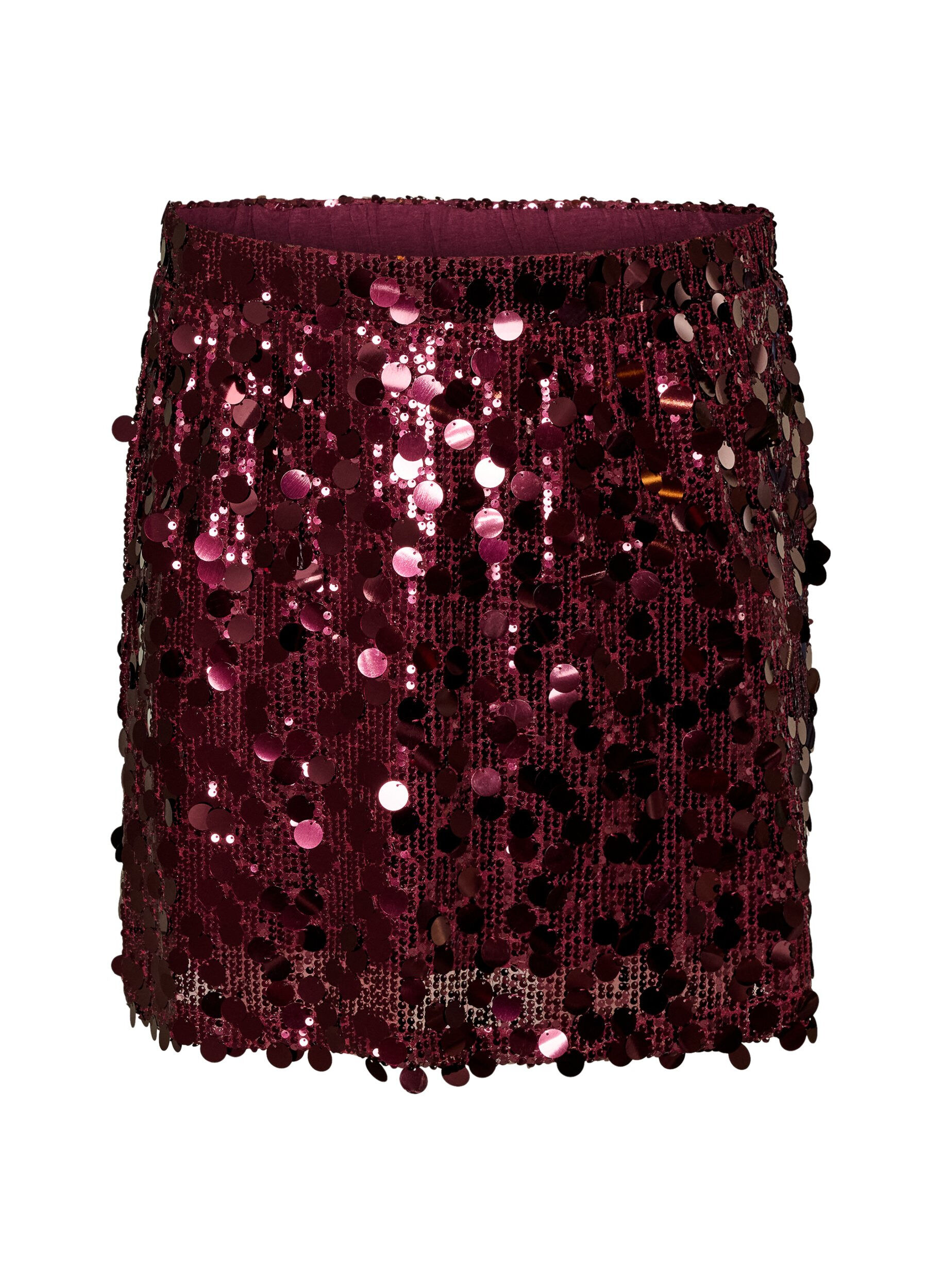 Jupe courte &agrave; sequins avec une ceinture &eacute;lastique