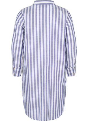 Chemise longue à rayures en coton, Blue Y/D, Packshot image number 1