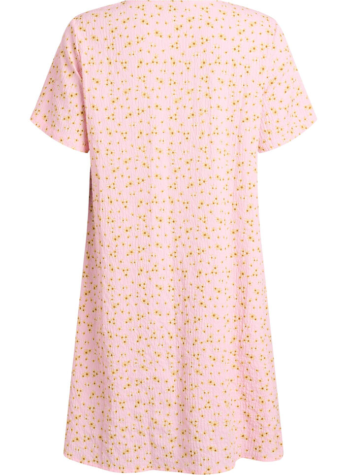 Robe &agrave; manches courtes avec col en V, Rose, Packshot image number 1