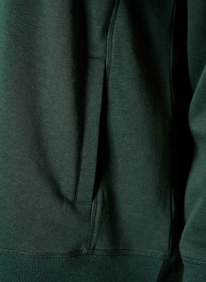 Sweatshirt met hoge kraag en zakken, Groen, Packshot image number 3