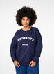 Sweatshirt met verhoogde tekstdesign, Blauw, Model image number 0