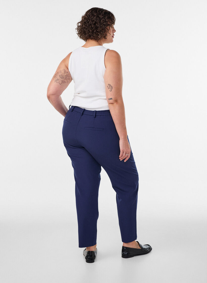 Broek met zakken en rechte pijpen, Blauw, Model image number 1