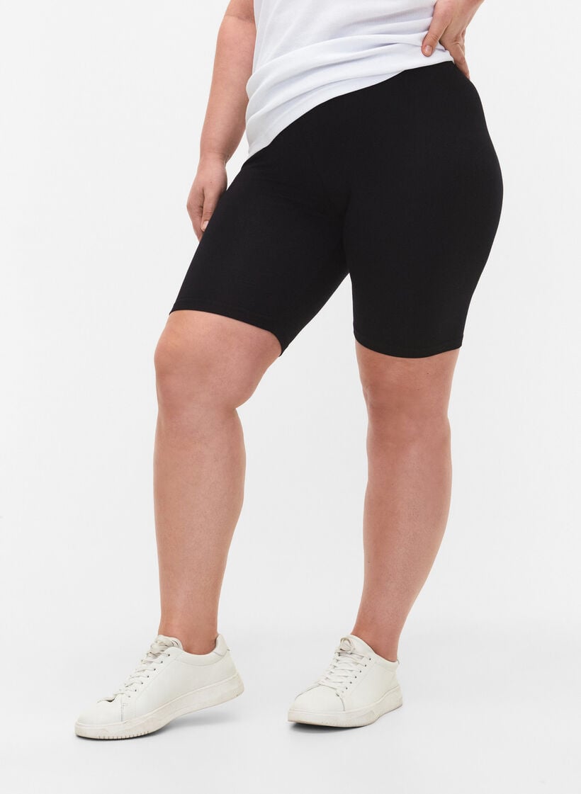 Effen basic fietsbroek, Zwart, Model image number 0