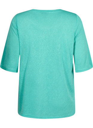 Blouse à manches 3/4, Turquoise, Packshot image number 1