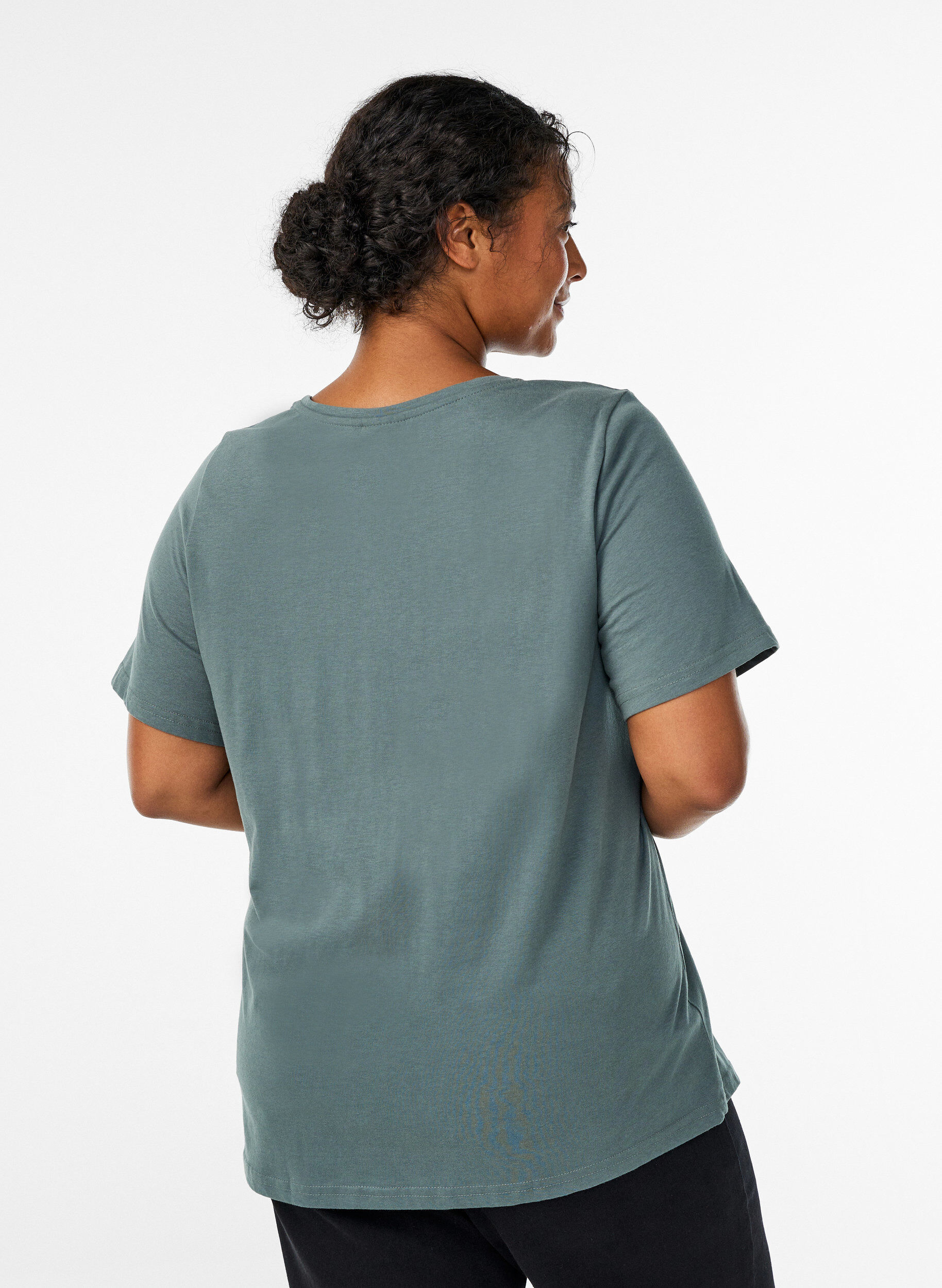 ZizziT-shirt met print, Groen, Model image number 2