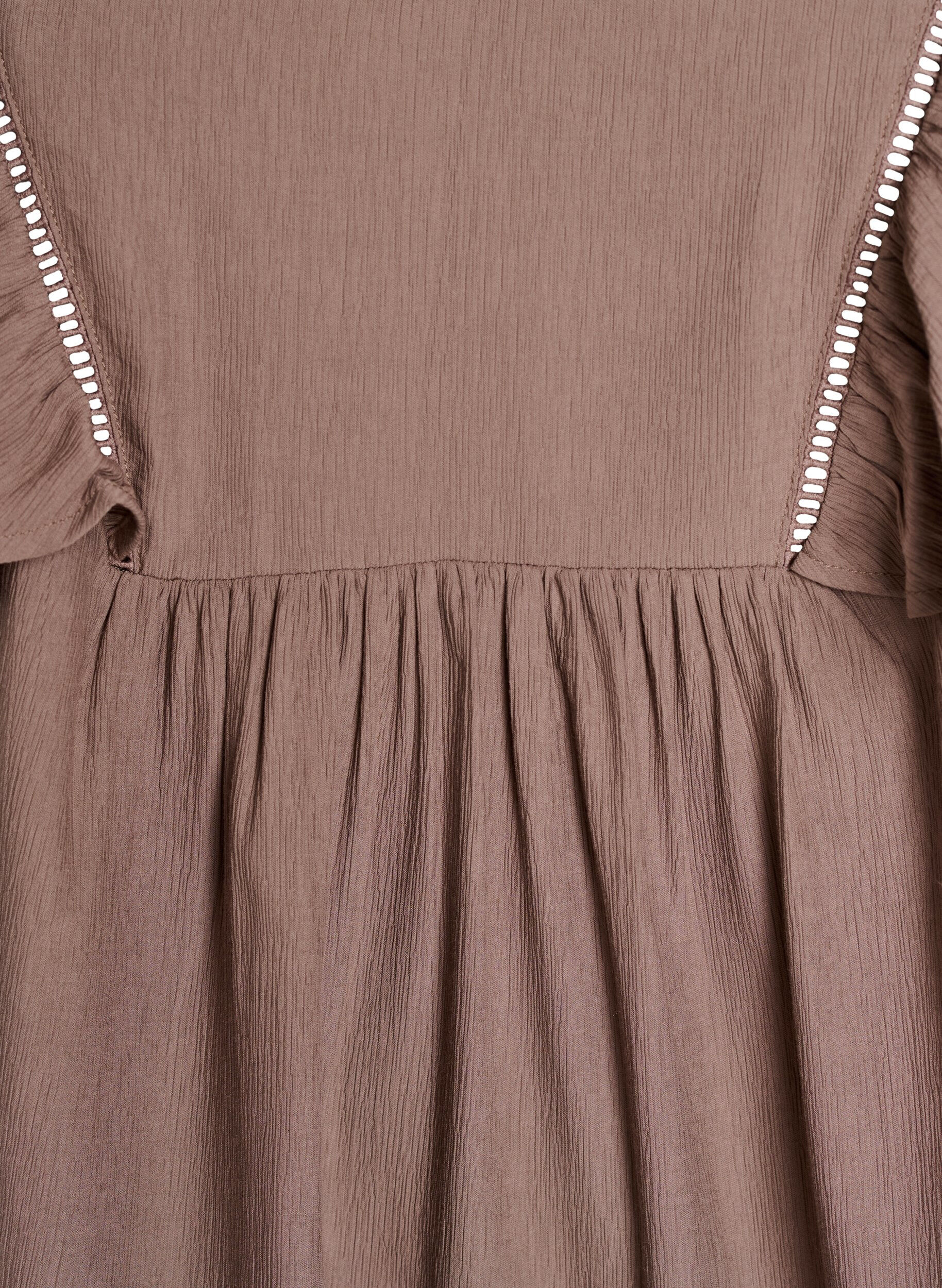 ZizziBlouse met korte mouwen met ruches, Bruin, Packshot image number 2