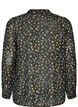 Blouse avec imprim&eacute; int&eacute;gral et patte de boutonnage courte, Noir, Packshot image number 1