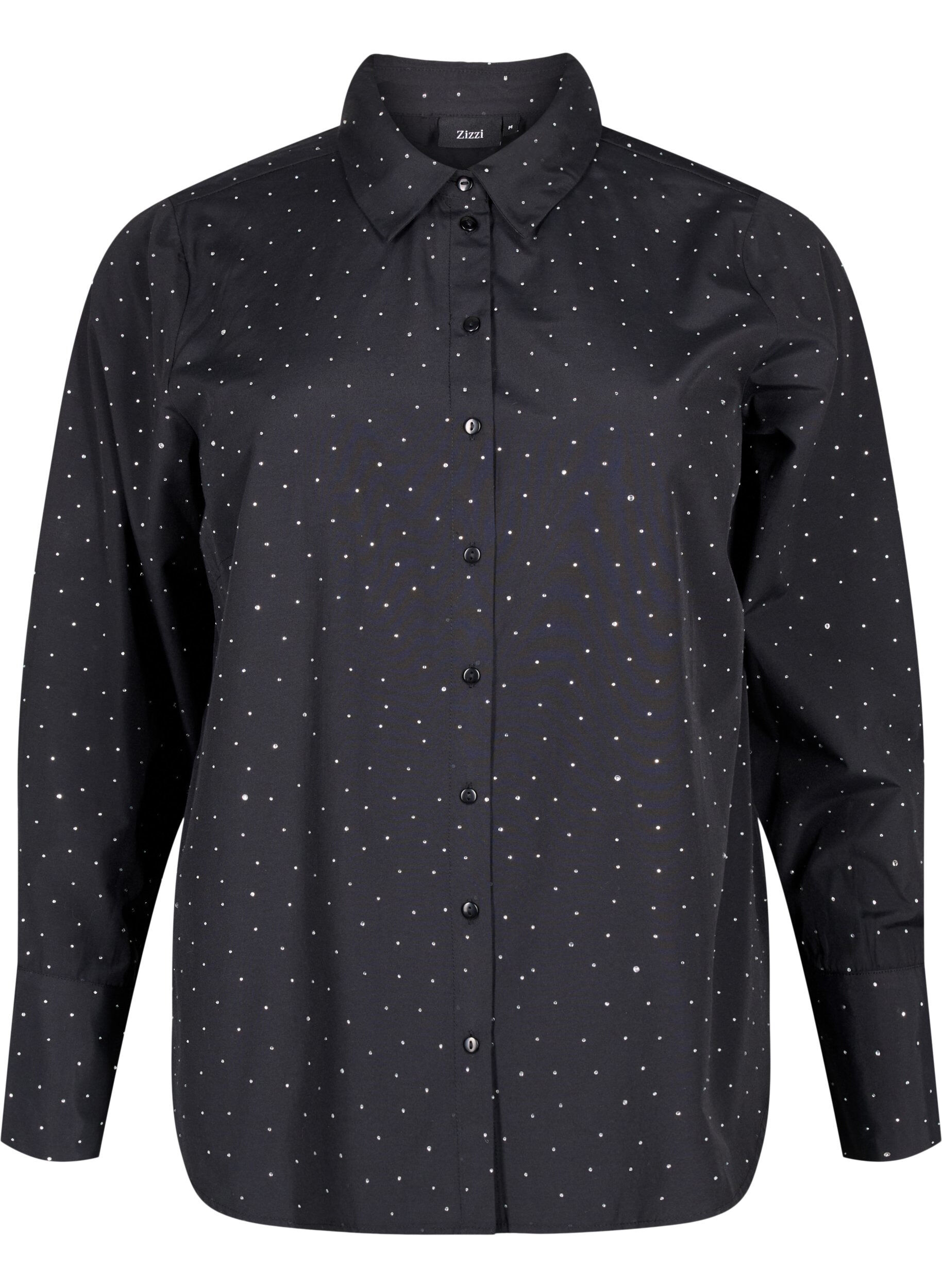 ZizziShirt met strassteentjes, Black, Packshot image number 0