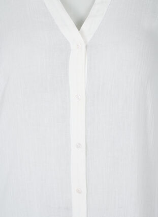 Robe de plage en coton avec fermeture à boutons, Bright White, Packshot image number 2