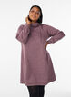 Robe sweat-shirt courte &agrave; col montant et poches, Bordeaux, Model image number 0