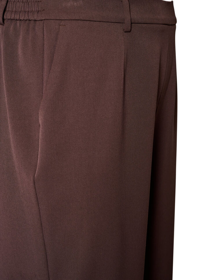 Hoogtailleerde pantalon met rechte pasvorm, Bruin, Packshot image number 2