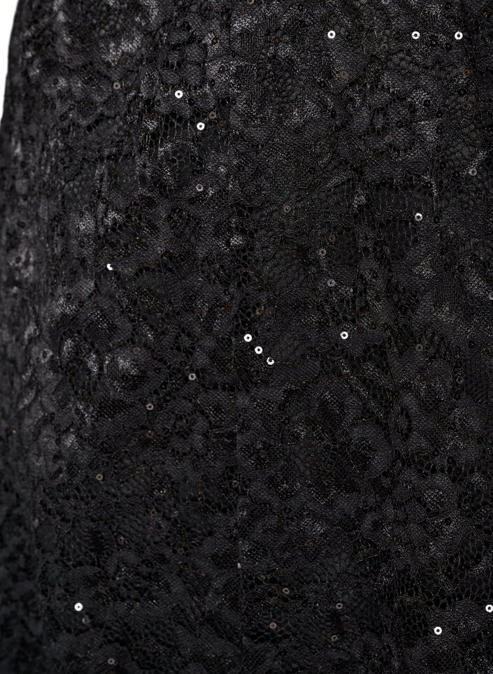 Jupe midi en dentelle avec sequins, Noir, Packshot image number 2