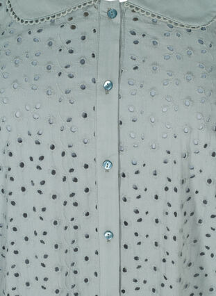 Katoenen jurk met borduursel anglaise, Silver Blue, Packshot image number 2