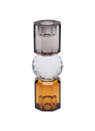Kaarsenhouder van kristalglas, Brown/Smoke Comb, Packshot image number 0