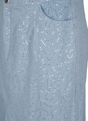 Jupe en jean avec fente et sequins, Light Blue Denim, Packshot image number 2