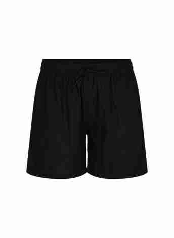 Losse shorts in katoenmix met linnen