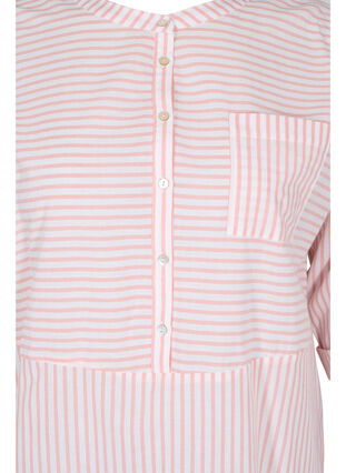 Tunique rayée à boutons et manches 3/4, Rose Tan Stripe, Packshot image number 2